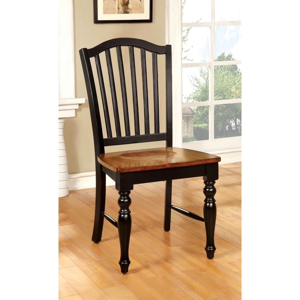Mayville Black And Antique Oak Elegant Country Style Side Chair Antique Oak Elegant Country Style