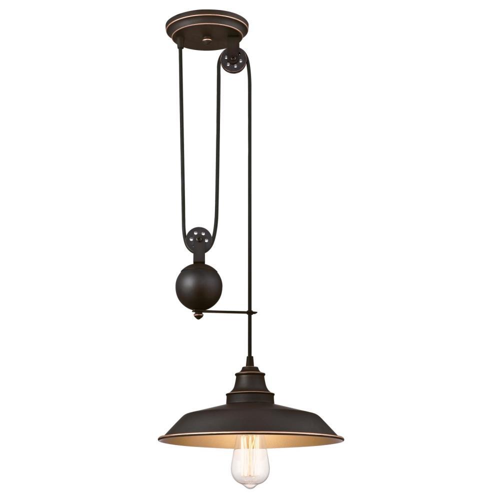 Westinghouse Iron Hill 1-Light Oil Rubbed Bronze with Highlights Pulley