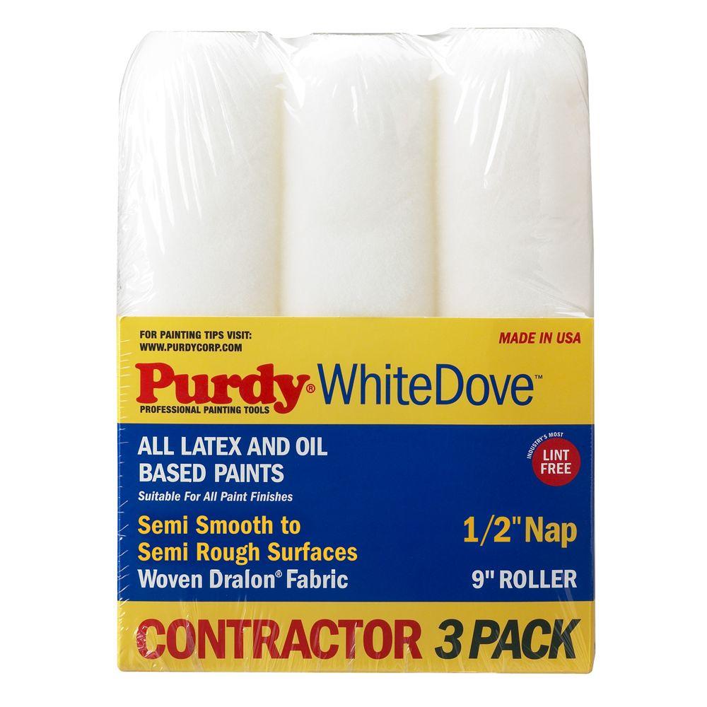 Purdy White Dove 9 in. x 1/2 in. Dralon Roller Covers 3Pack (Case of