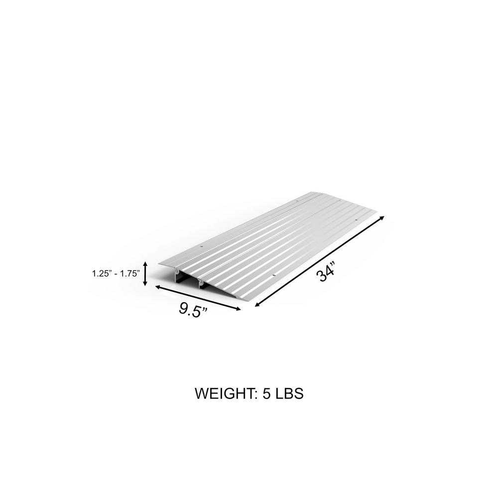 EZACCESS TRANSITIONS Aluminum Threshold Ramp 9.5 in. L x 34 in. W x 1.5 in. HTMER 1.5 The