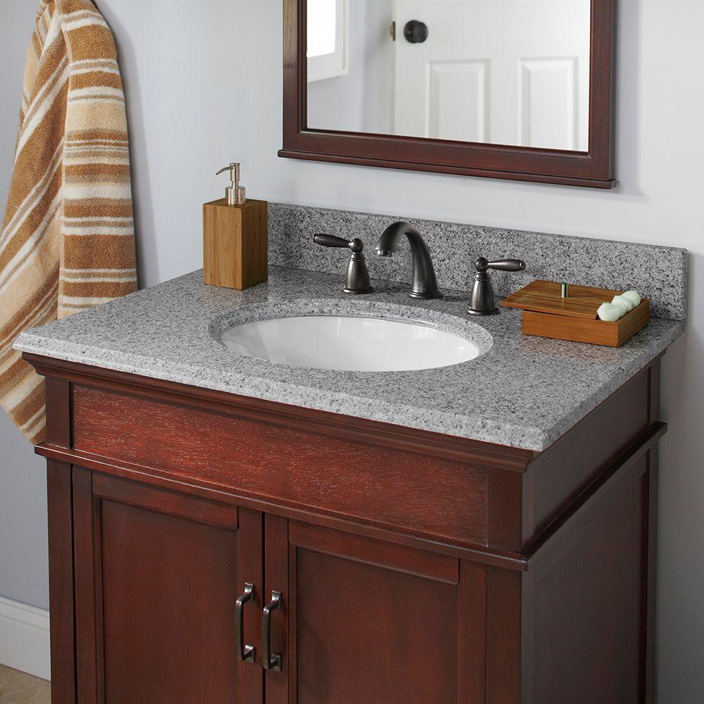 Pegasus 37 In W Granite Vanity Top Napoli With White Basin