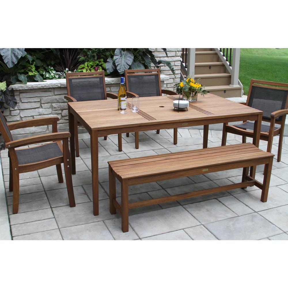 Outdoor Interiors 3 Person Eucalyptus Backless Bench