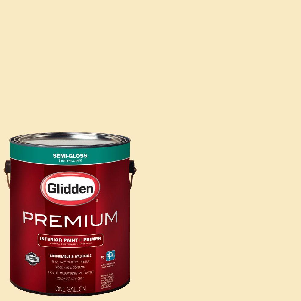 Glidden Premium 1 gal. HDGY03U Yellow Acacia Bloom SemiGloss Interior