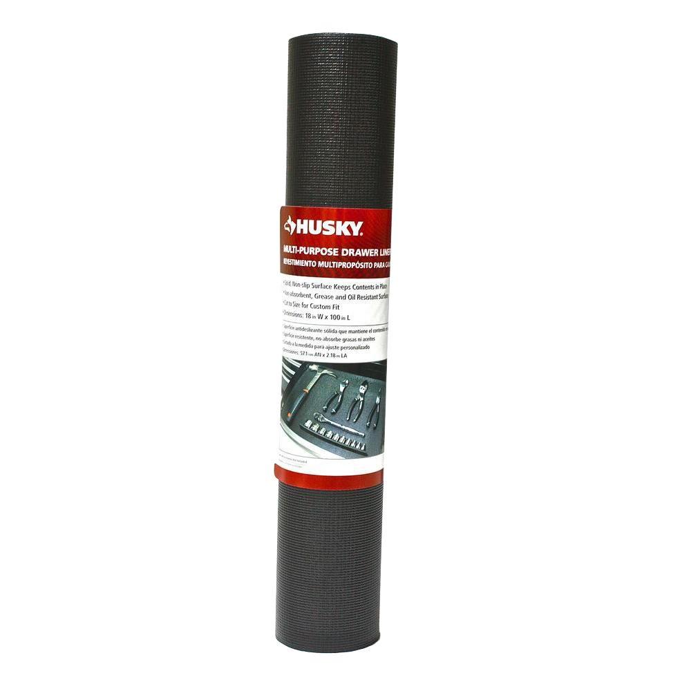 Husky 18 In X 100 Premium Solid Drawer Liner Black Dtc130001 Premium Solid Drawer Liner Black