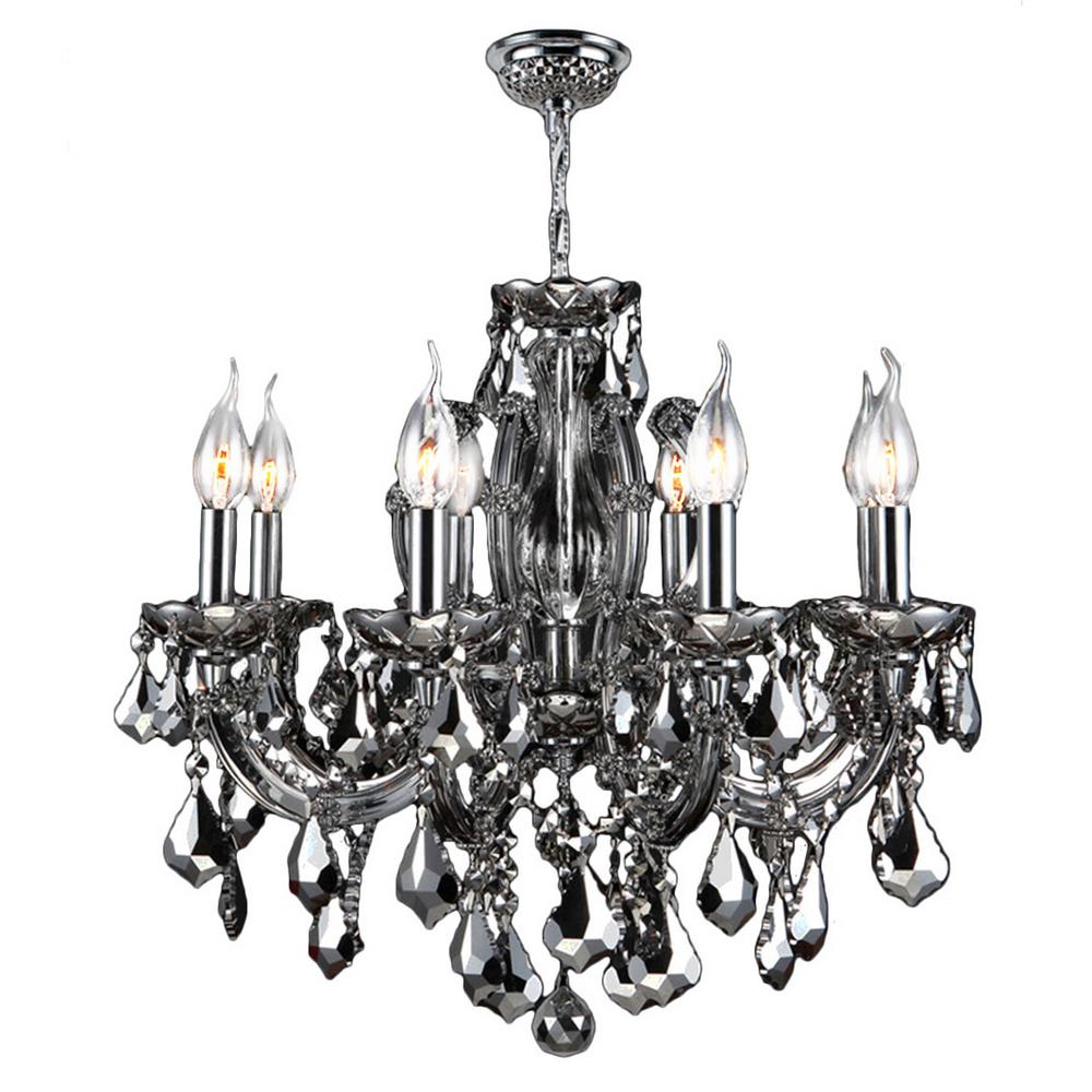 Worldwide Lighting Catherine Collection 6 Light Chrome And Worldwide Lighting Catherine Collection 6 Light Chrome And Crystal Medium Chandelier