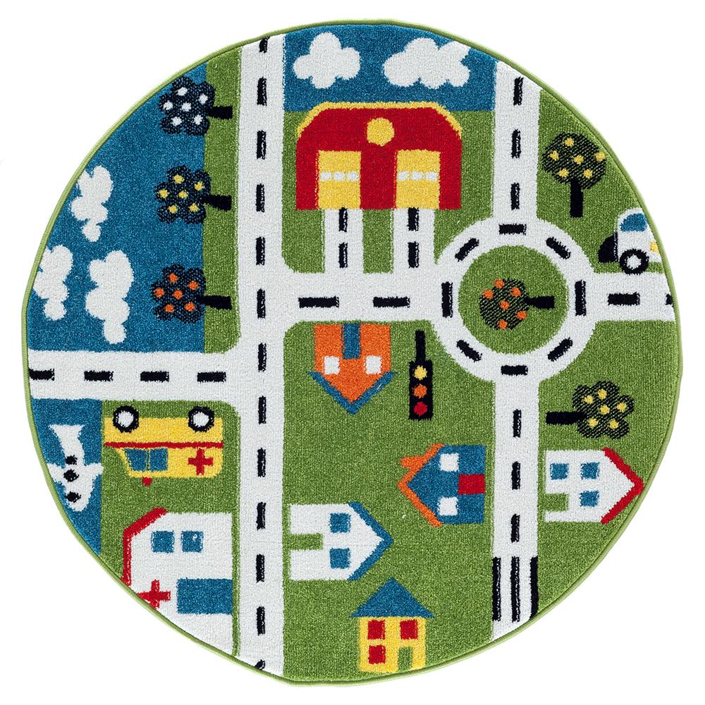 LR Resources Whimsical City 5 ft. Round Indoor Area RugWHIMS81270GNC48RD The Home Depot