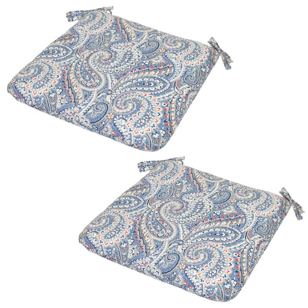 papaya paisley seat cushion