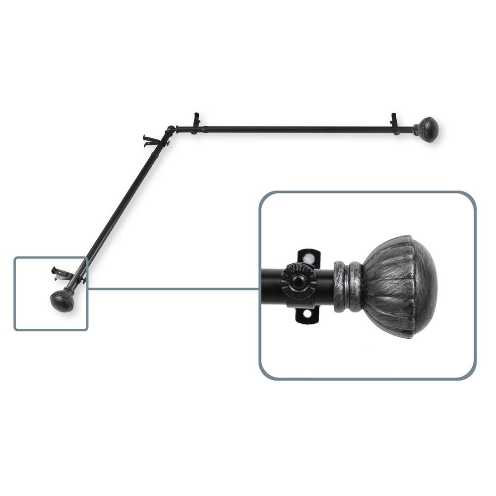 Rod Desyne 48 in. - 84 in. Magnolia 13/16 in. Dia Corner Window Single ...