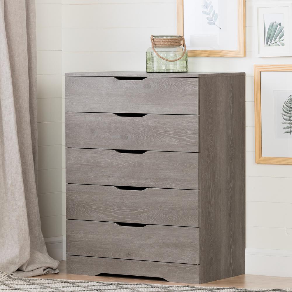South Shore Holland 5 Drawer Sand Oak Chest 11287 The Home Depot