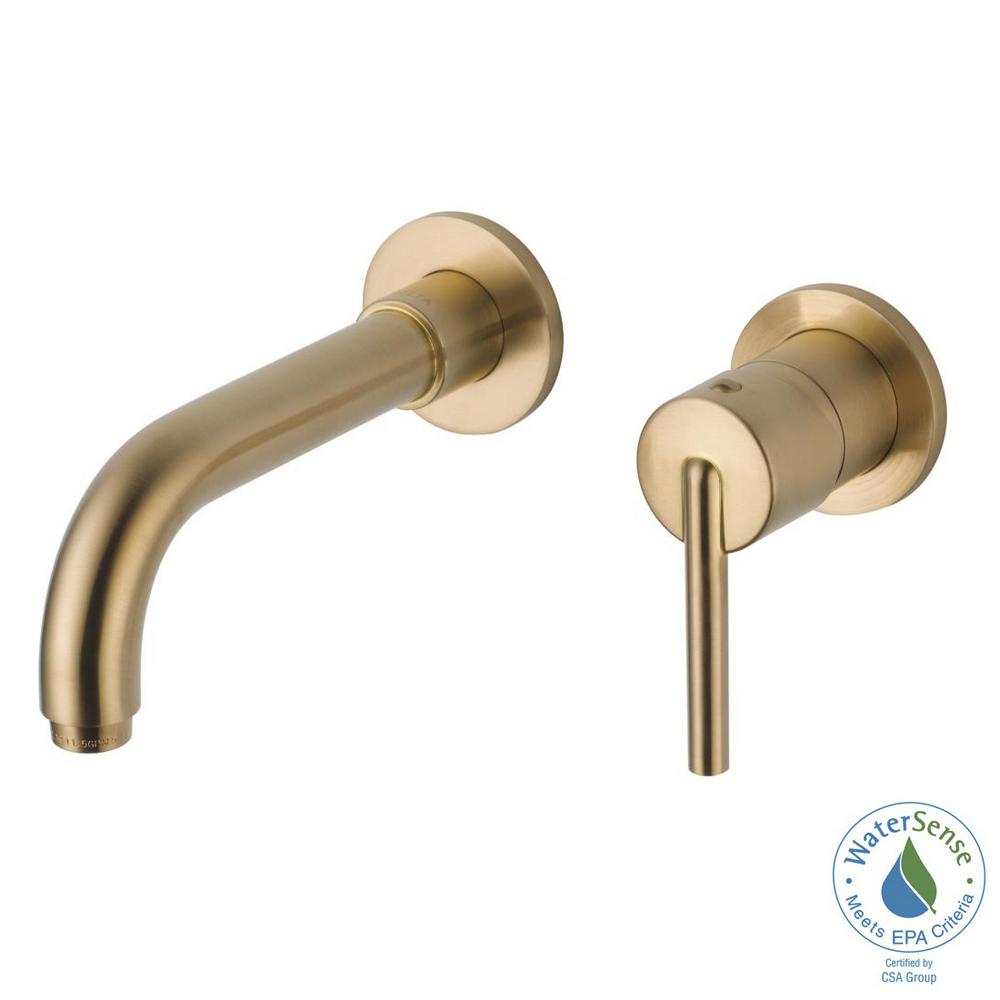 Delta Trinsic 1 Handle Wall Mount Bathroom Faucet Trim Kit In Delta Trinsic 1 Handle Wall Mount Bathroom Faucet Trim Kit In Champagne Bronze Valve
