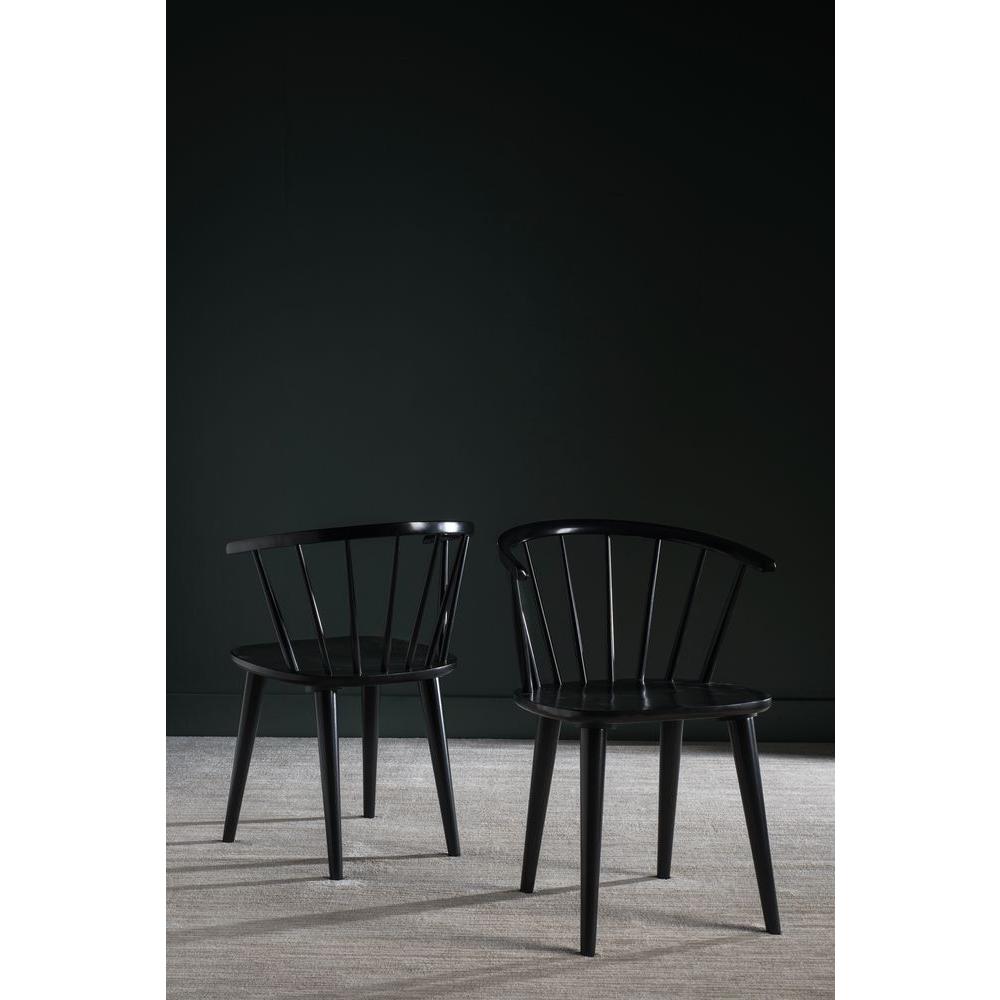 Safavieh Blanchard Black Wood Dining Chair (Set of 2)AMH8512ASET2