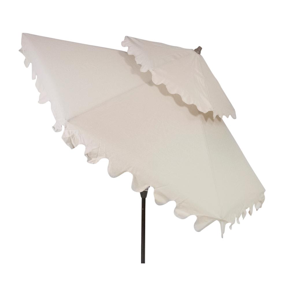 Hampton Bay 9 Ft Aluminum Market Outdoor Patio Umbrella In Beige 9095 01295800 The Home Depot