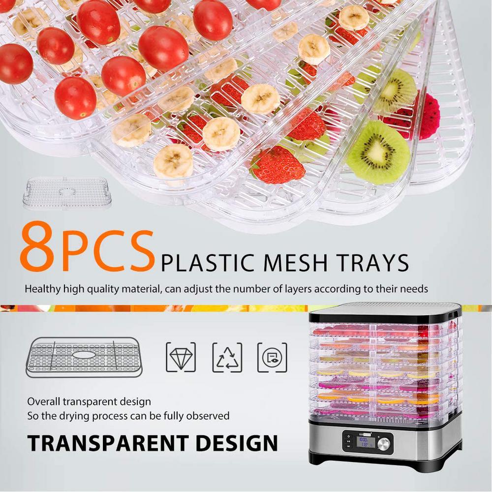Vivohome Electric 8 Tray Stainless Steel Food Dehydrator With Digital Timer And Temperature Control X002bhsxr3 The Home Depot