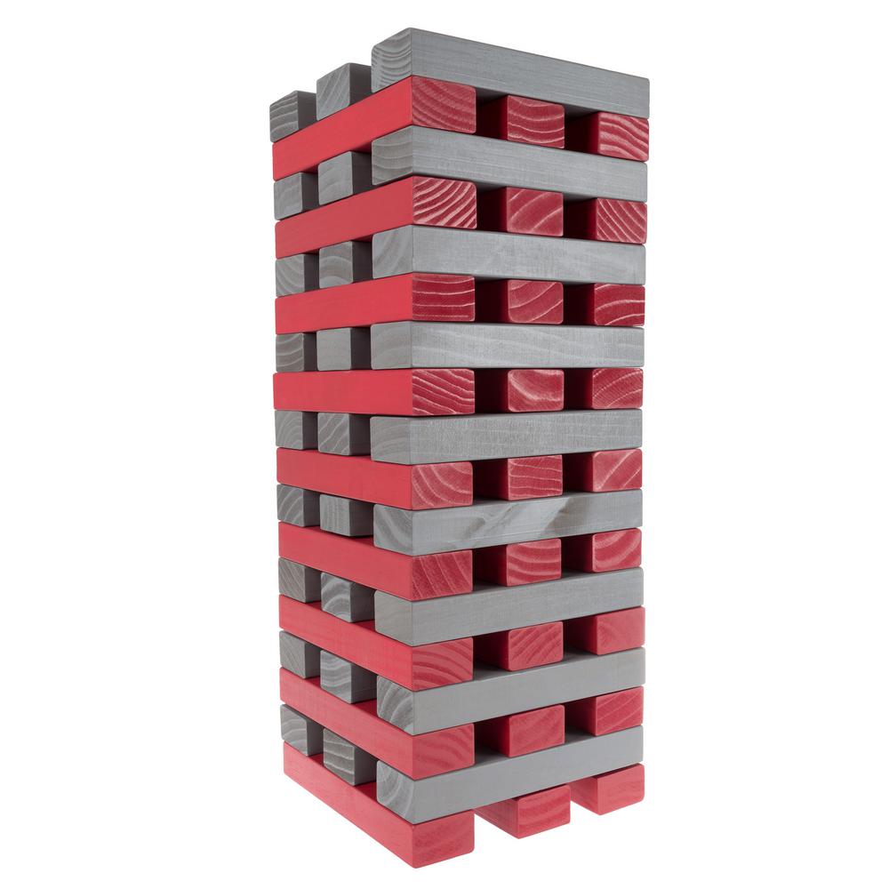 Hey Play Nontraditional Red And Gray Giant Wooden Stacking Nontraditional Red And Gray Giant Wooden Stacking