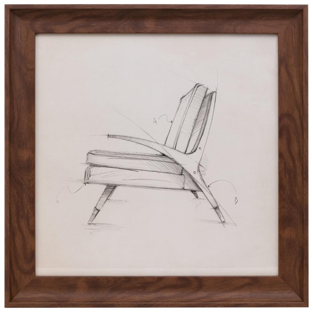 kieragrace 16 in. x 16 in. Austin Erickson Wall Art Chair Sketch with