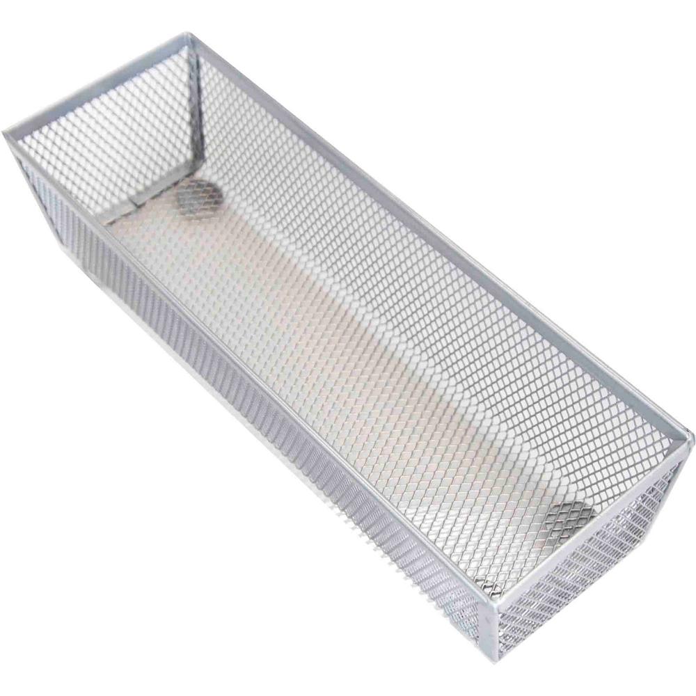 Home Basics Mesh Steel Silver Drawer Organizer Home Basics Mesh Steel Silver Drawer Organizer
