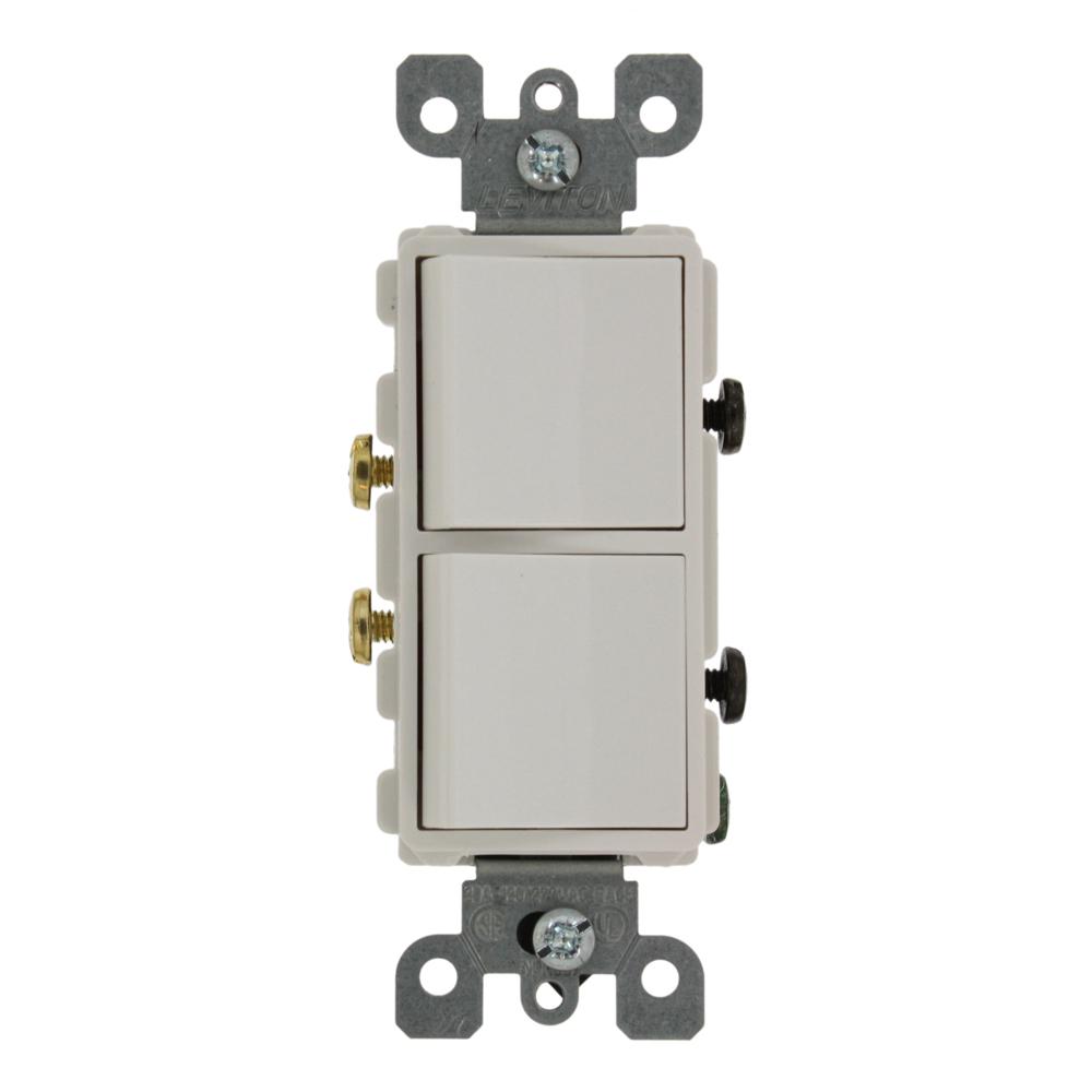 Leviton 20 Amp Decora Commercial Grade Combination Two Single Pole