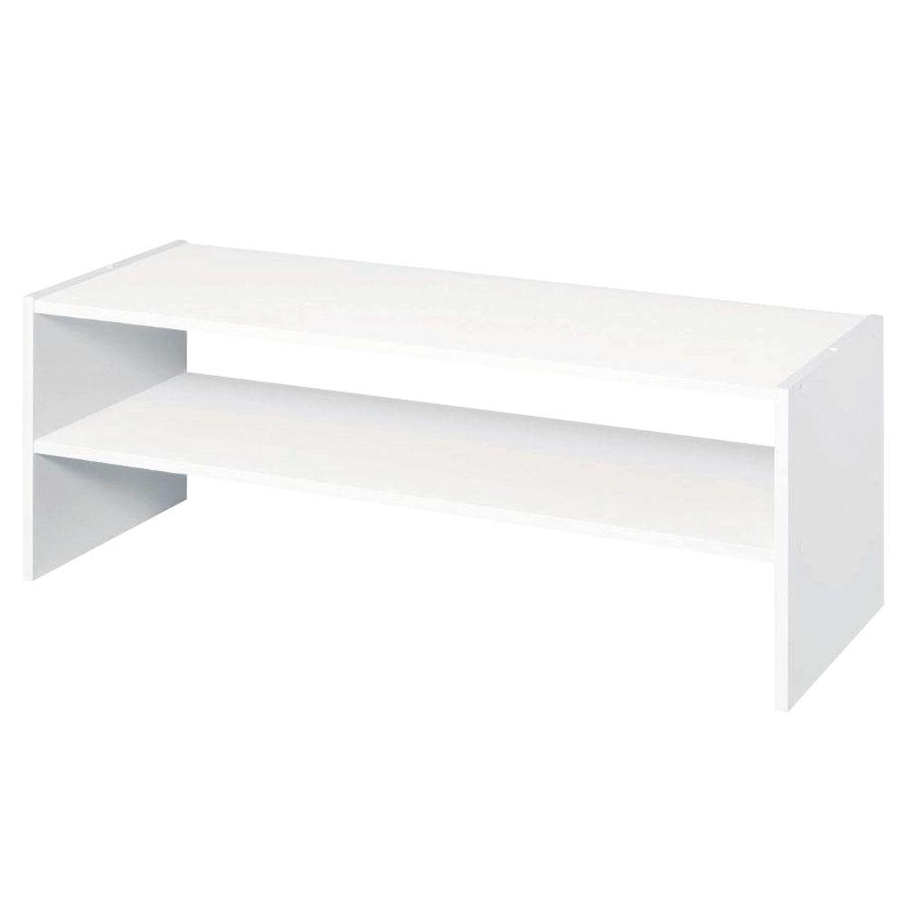 White Laminate Shelving Storage Organization The Home Depot White Stackable Storage Organizer