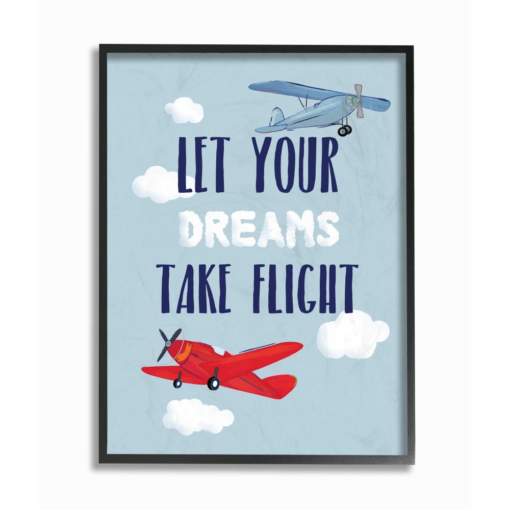 11 In X 14 Let Your Dreams Take Flight Airplanes By Sweet Pea Studio Wood Framed Wall Art