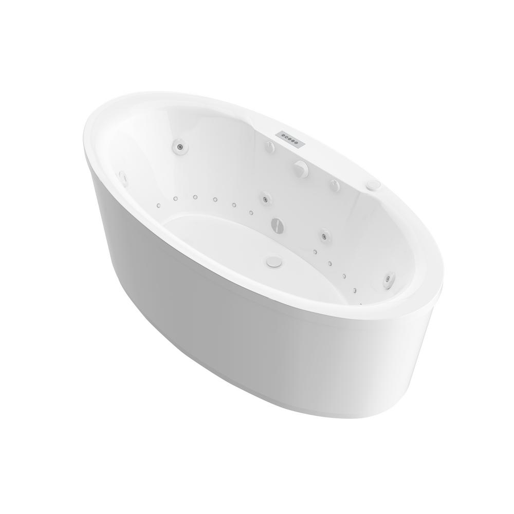 Universal Tubs Sunstone Diamond Series 5.7 ft. Acrylic Center Drain Flatbottom Whirlpool and Air Freestanding Bathtub in White was $3742.99 now $2807.24 (25.0% off)