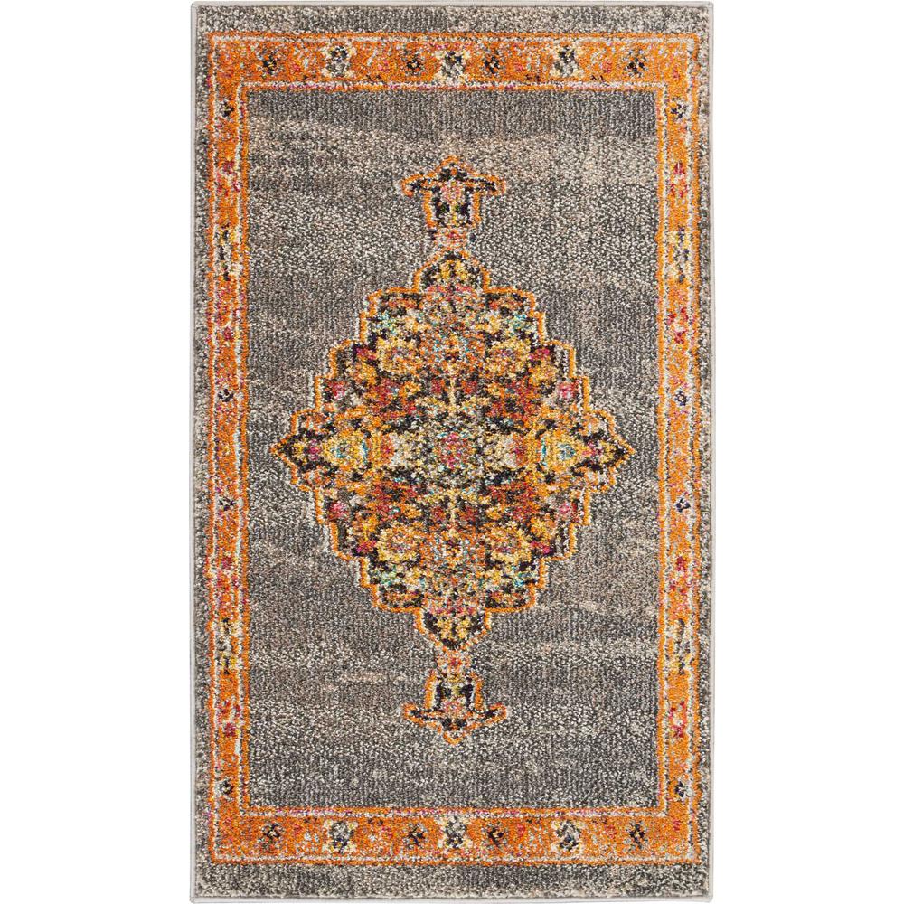Nourison Passionate 2' X 4' Grey Multicolor Persian Area Rug454522