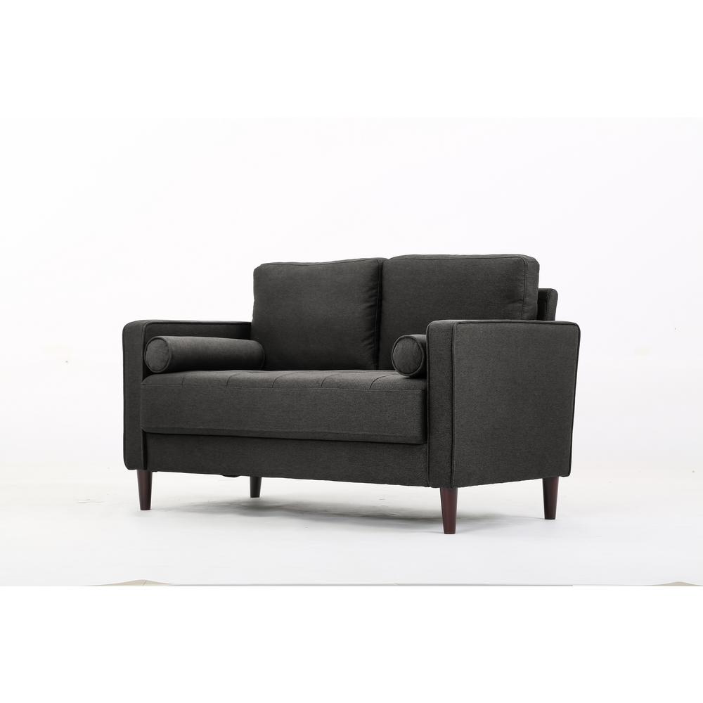 Lifestyle Solutions Lillith Mid Century Modern Loveseat With Tufted Lifestyle Solutions Lillith Mid Century Modern Loveseat With Tufted Seating In Heather Grey