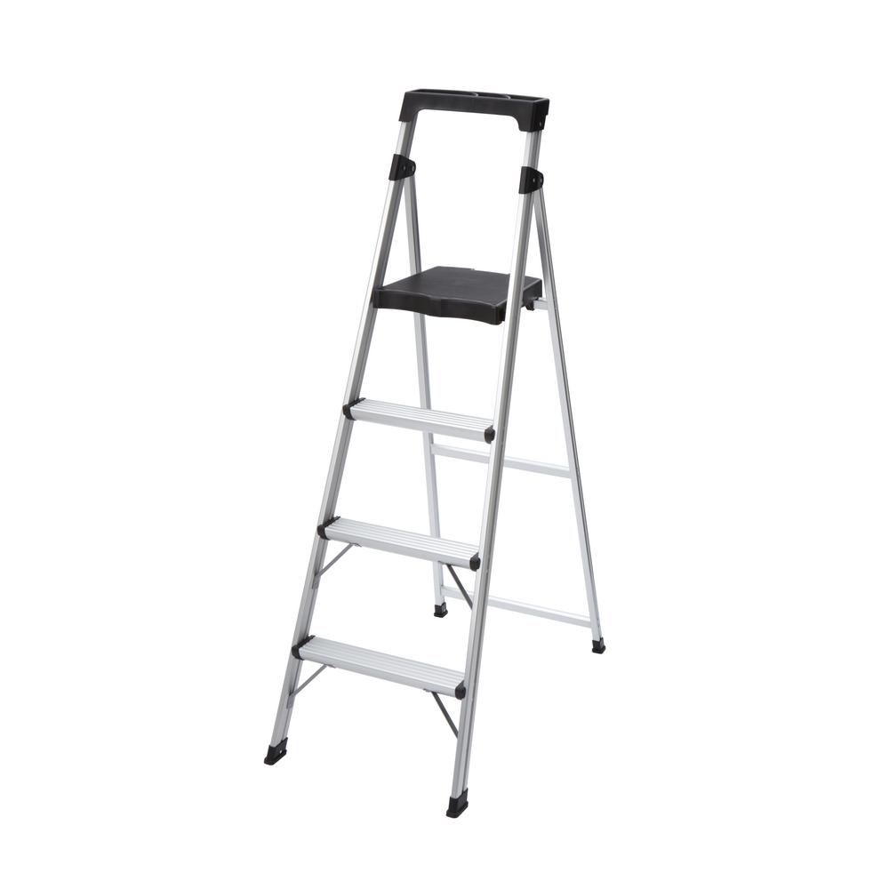 Unbranded 4 Step Steel Skinny Mini Step Stool Ladder With Project Tray Hsp 4tg The Home Depot 7415