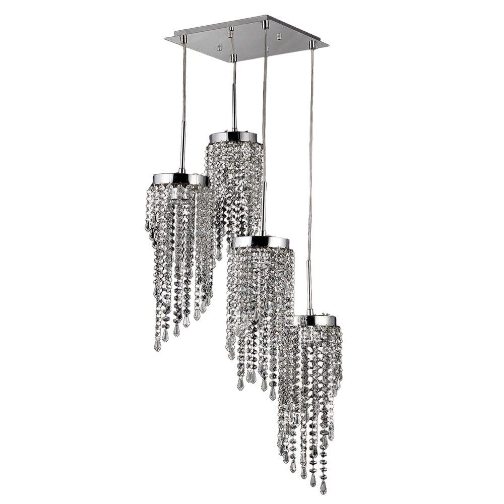 Millet 3 Light Chrome Indoor Crystal Chandelier With Shade