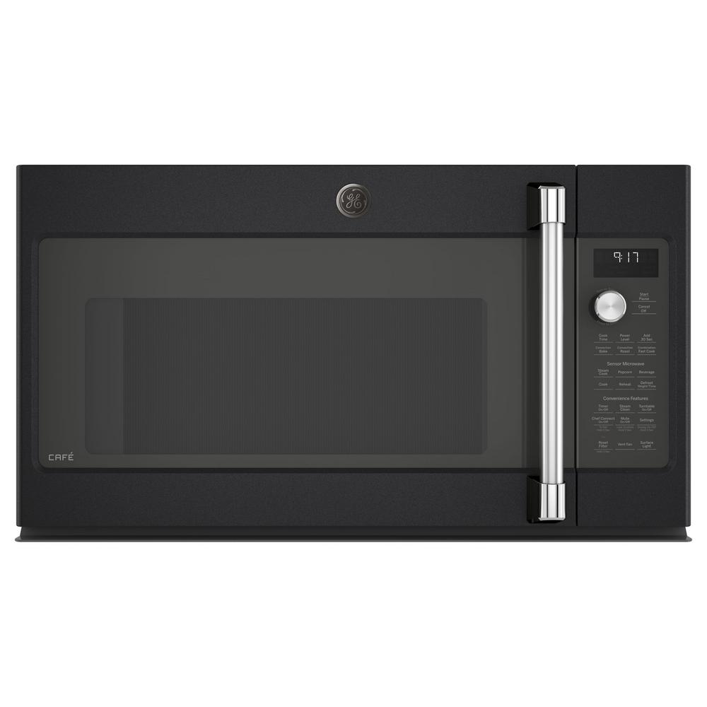 Ge Cafe 1 7 Cu Ft Over The Range Convection Microwave In Black Ge Cafe 1 7 Cu Ft Over The Range Convection Microwave In Black Slate Fingerprint Resistant Cvm9179elds Home Depot