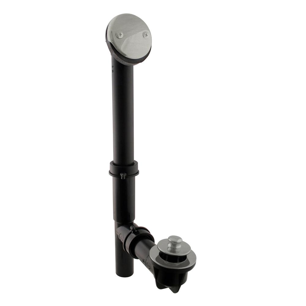 Westbrass Black 1-1/2 in. Tubular Pull and Drain Bath Waste Drain Kit ...