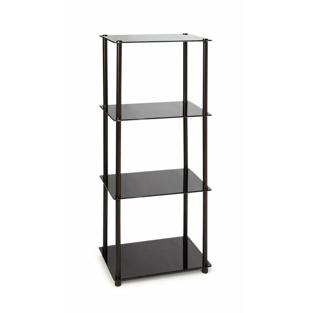 Rubbermaid 2 Shelf Corner Plastic Tool Tower In Black Fg5a4700michr Convenience Concepts Designs2go Black 4 Tier Tower 157001b