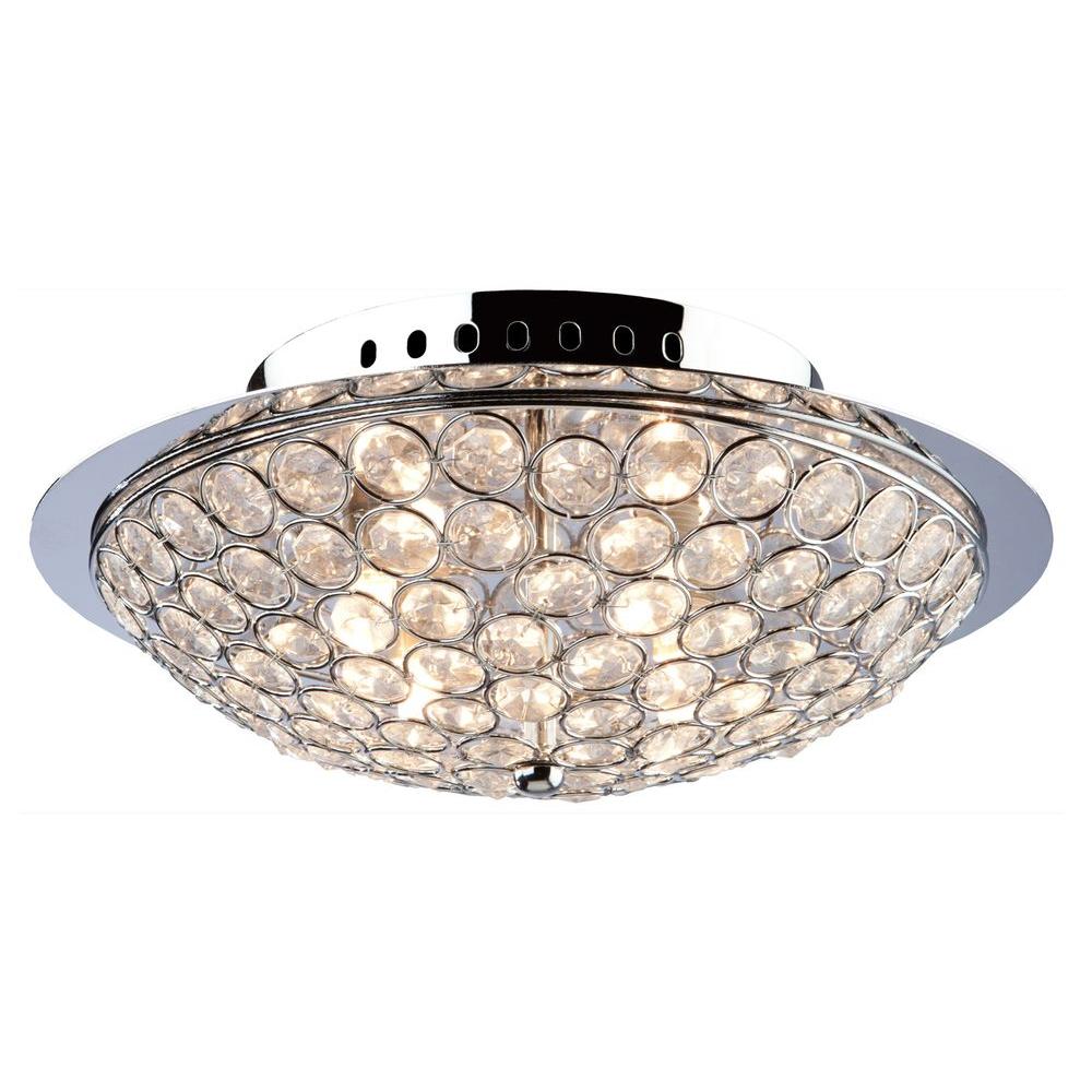 ARTCRAFT Gage Park 4-Light Chrome Flush Mount