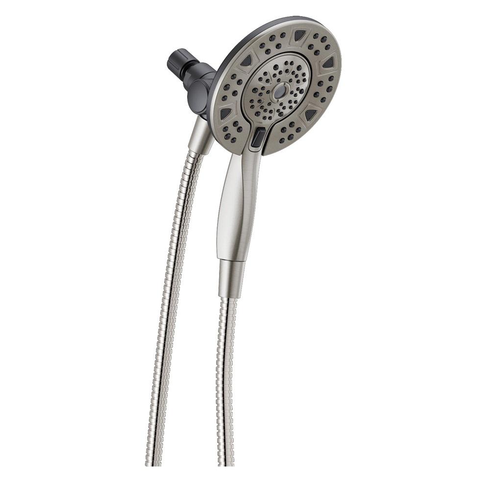 Delta In2ition Two-in-One 4-Spray 6 in. Dual Wall Mount Fixed and Handheld Shower Head in SpotShield Brushed Nickel