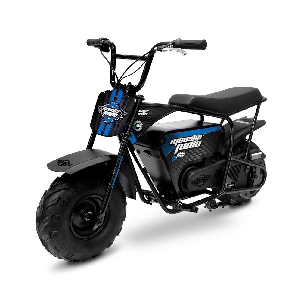 Monster Moto Classic Blue and Black 1000-Watt Electric Mini Bike ...