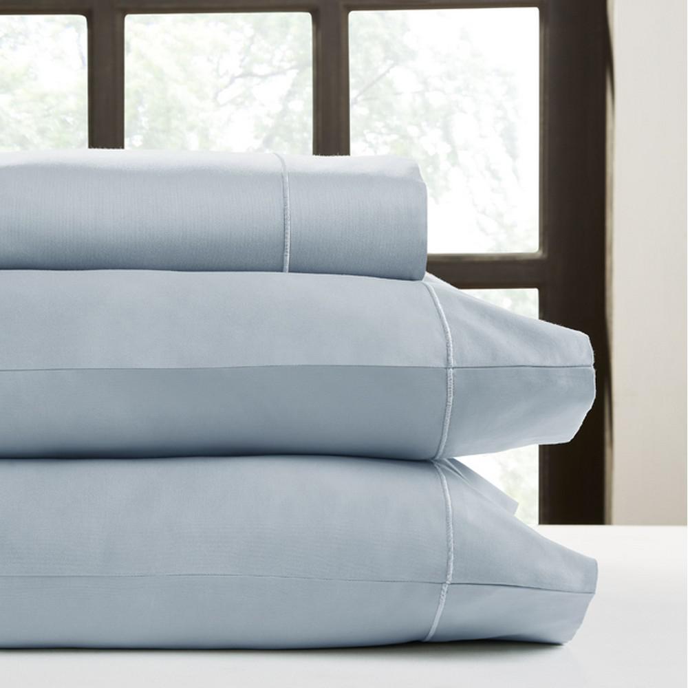 CASTLE HILL LONDON 4-Piece Light Blue Solid 300 Thread Count Cotton California King Sheet Set was $159.99 now $63.99 (60.0% off)
