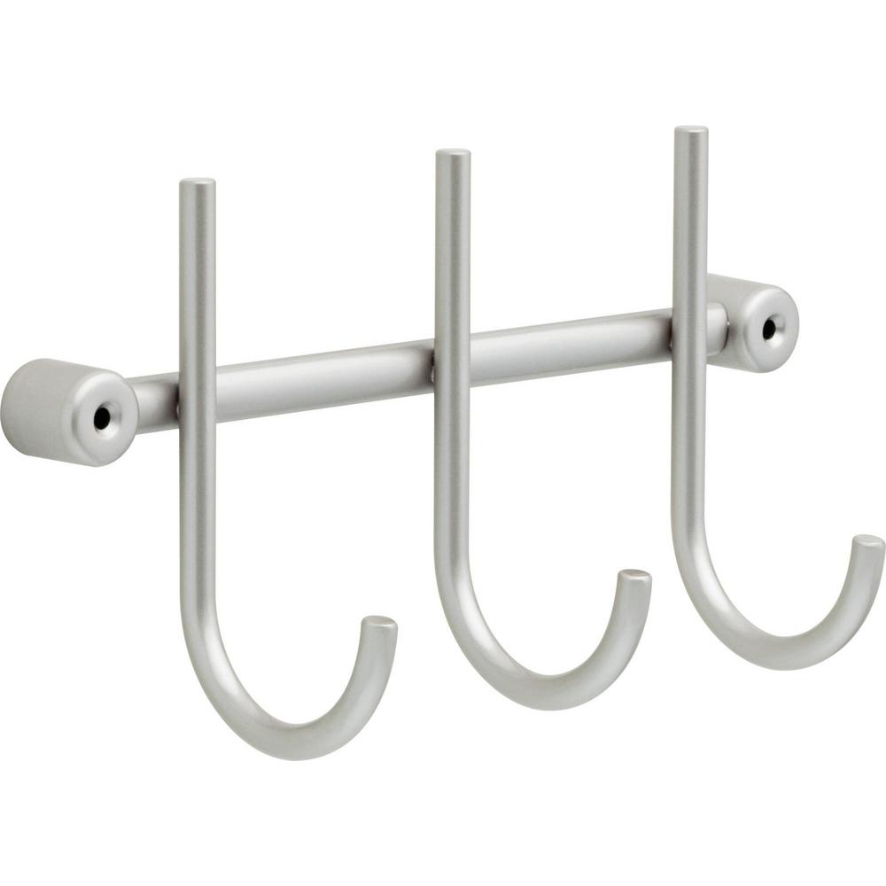 Liberty Minimalist 9 in. Satin Nickel Hook Rack141776 The Home Depot