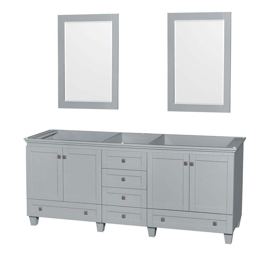 59 61 In Concealed Hinges Single Sink Vanities Without Tops Vanity Cabinet With Mirror In Oyster Gray