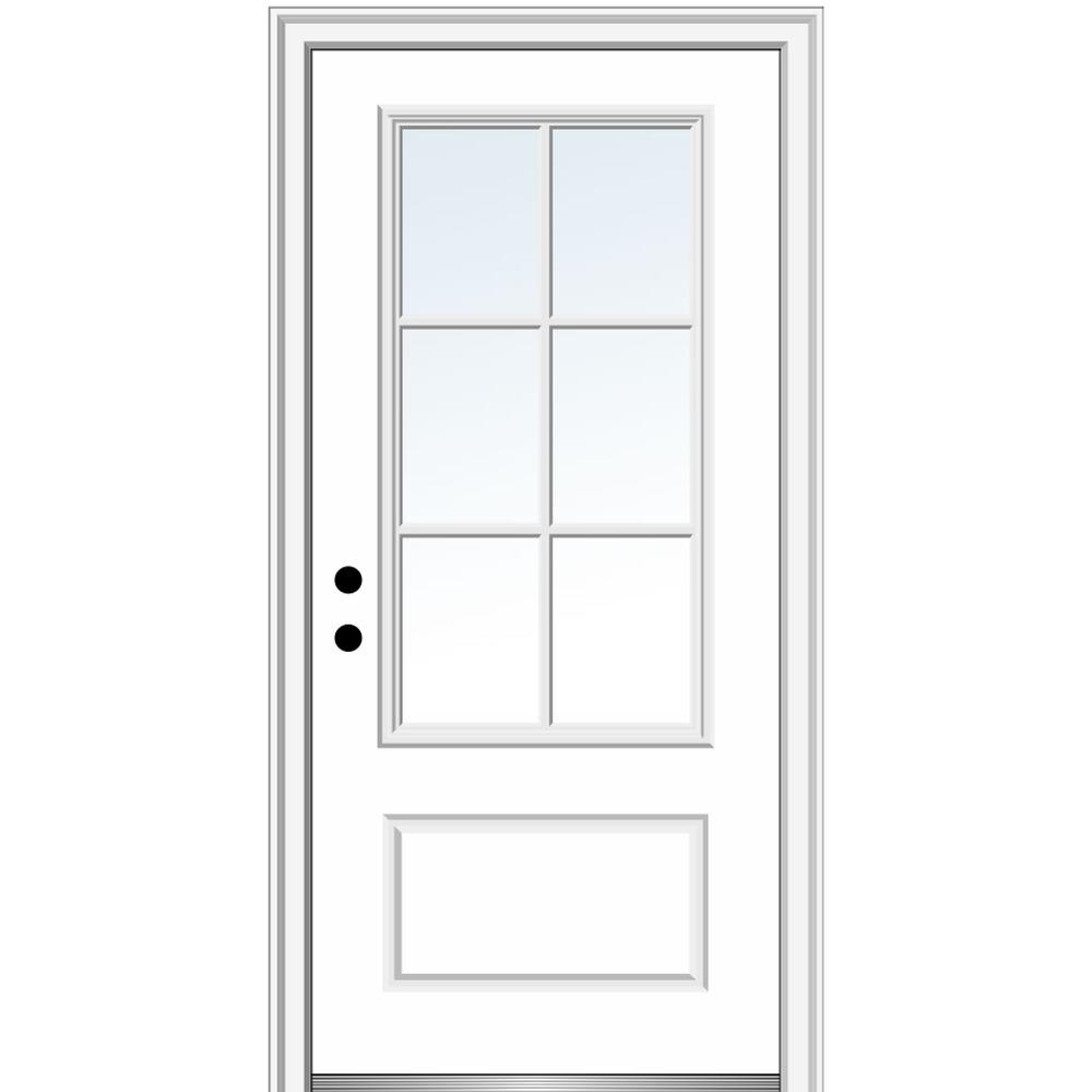 Single Door 1 Panel 6 Lite Front Doors Exterior Doors