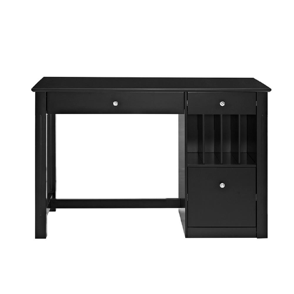 Walker Edison Furniture Company Home Office Deluxe Black Wood Storage ...