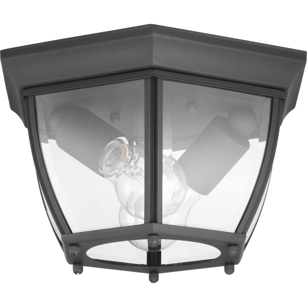 Progress Lighting Outdoor Flush Mount Lights Ceiling New Haven 2 Light Black Outdoor Flushmount Progress Lighting