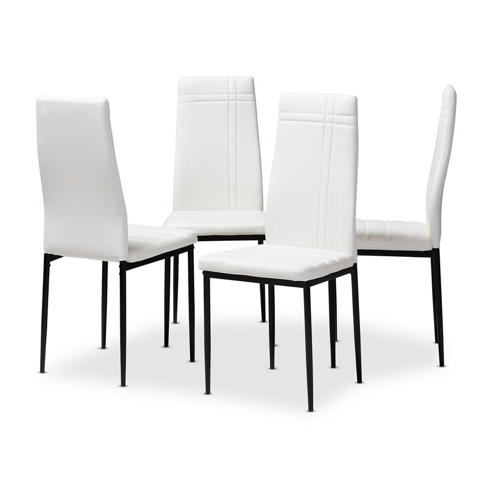 4 Parsons Chair Dining Chairs Kitchen Room Furniture Matiese White Faux Leather Upholstered Dining Chair