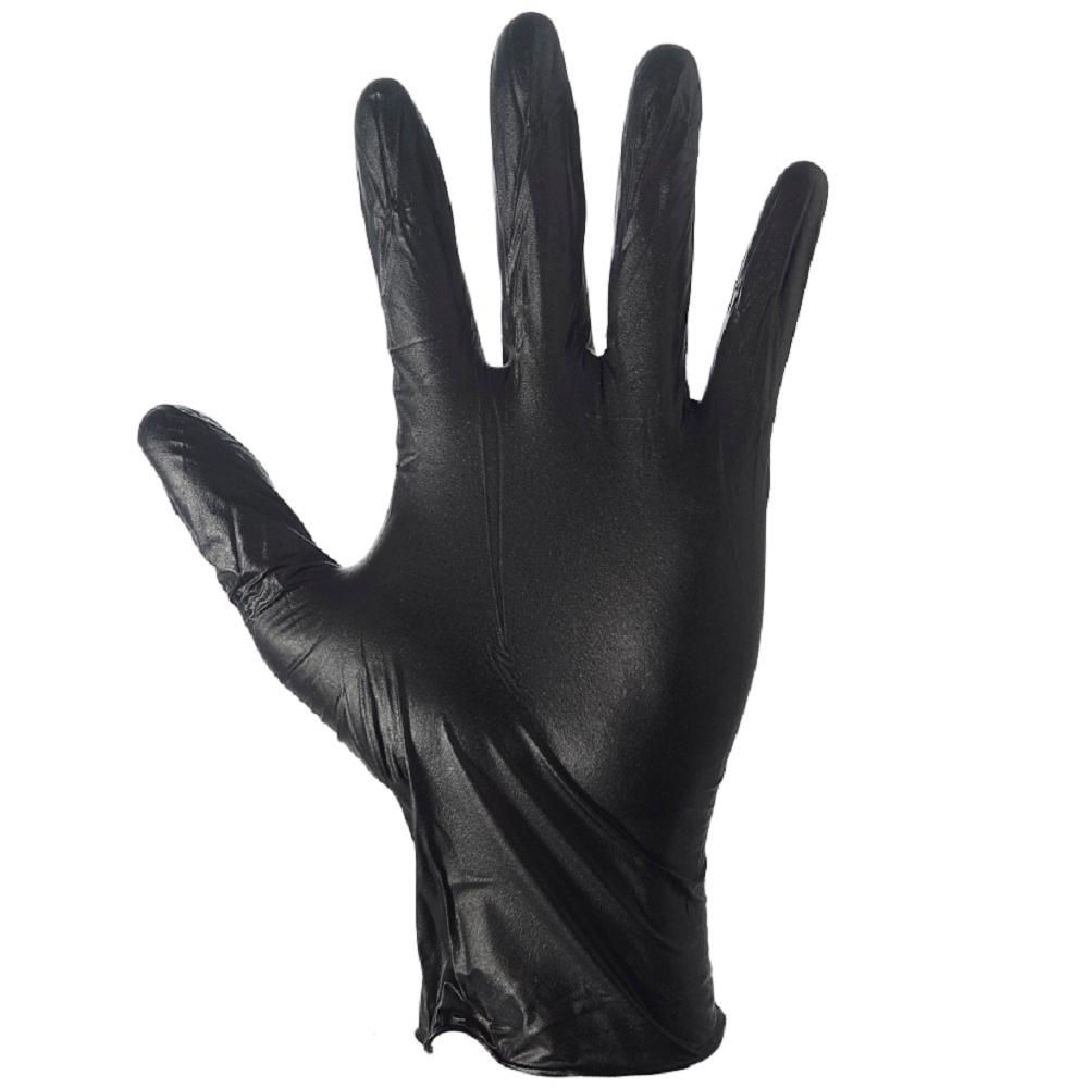 black disposable gloves