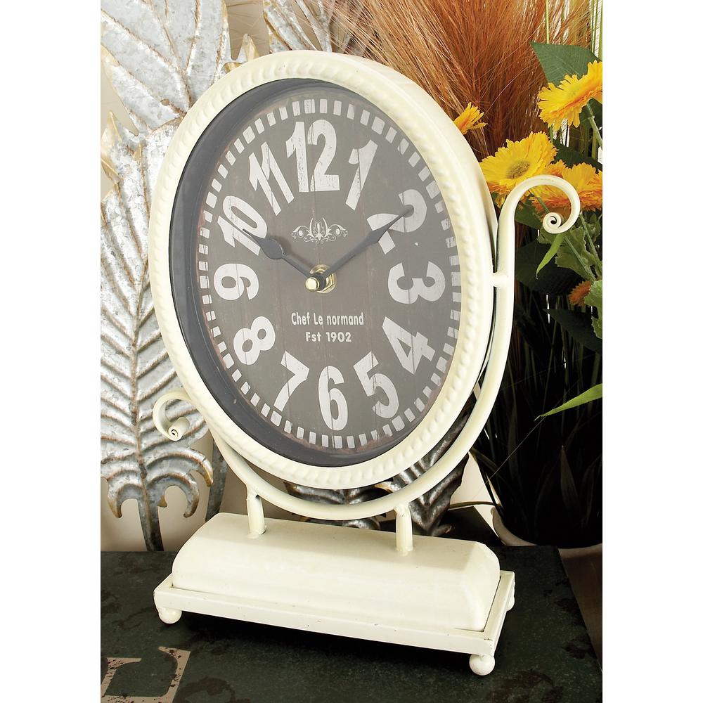 A & B Home 11.5 in. x 9 in. Metal Tabletop Clock32566 The Home Depot