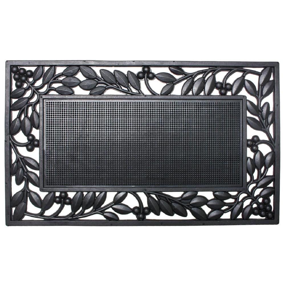 18 in. x 30 in. Rubber Leaf Border Door Mat4302A The Home Depot