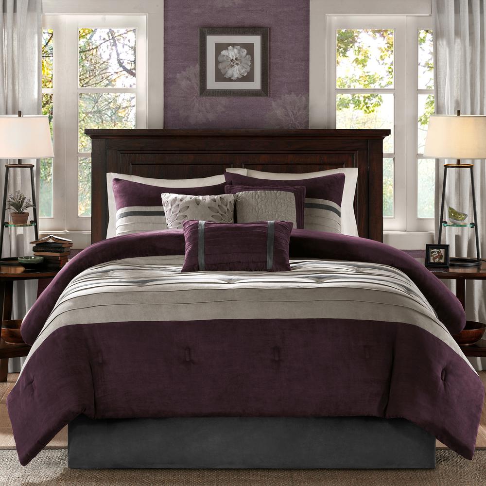 Madison Park Teagan 7 Piece Plum Full Comforter Set Mp10 2584