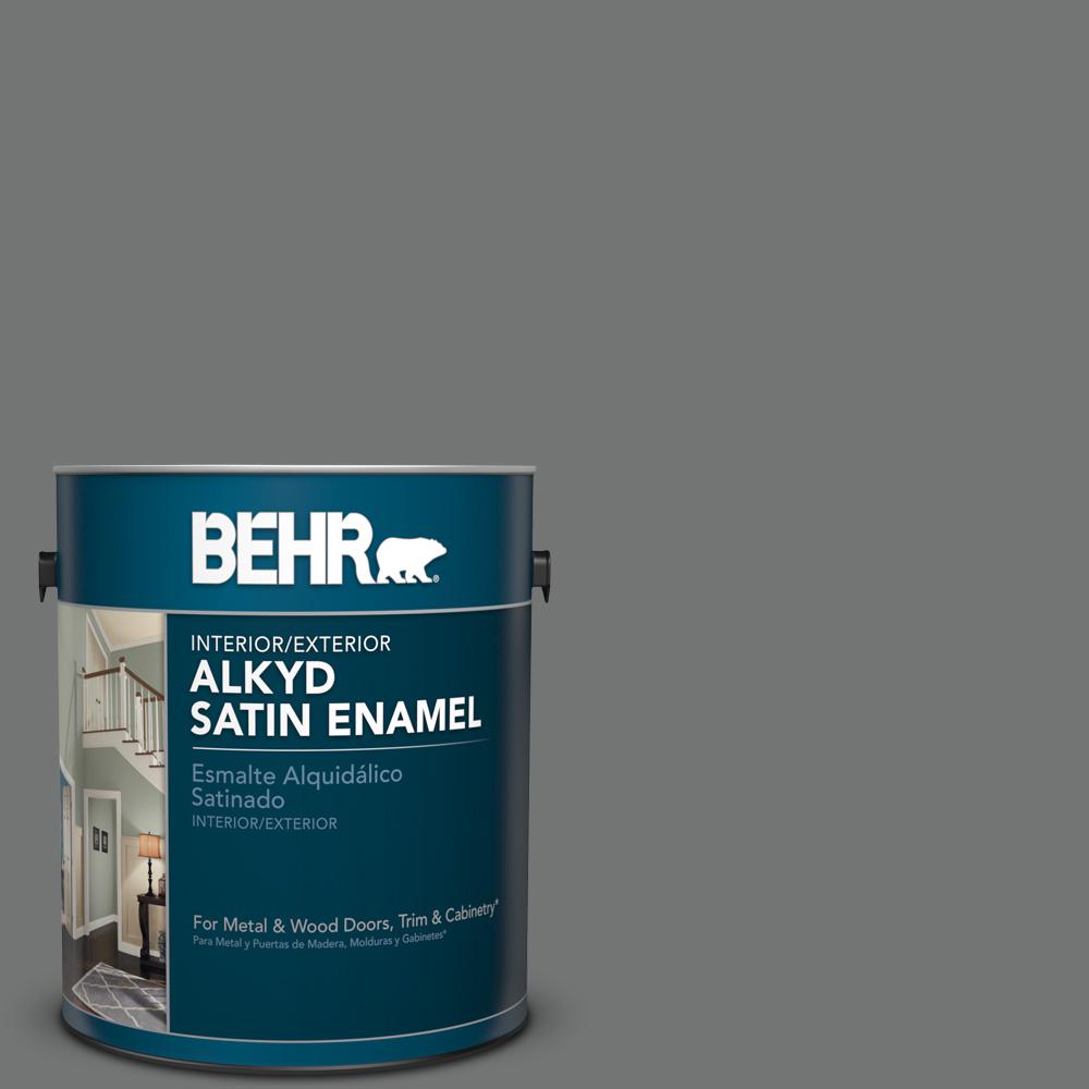 BEHR 1 gal. N5205 Iron Mountain Satin Enamel Alkyd Interior/Exterior