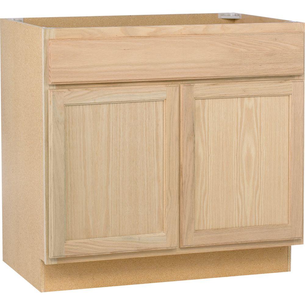 Assembled 36x34.5x24 in. Sink Base Kitchen in Unfinished Oak