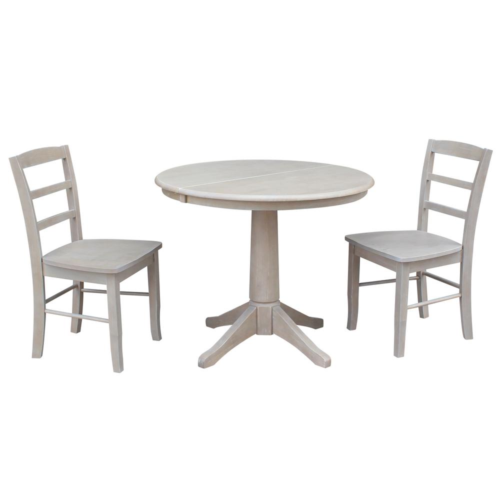 International Concepts Olivia 3 Piece Oval Weathered Taupe Gray Dining Set With Madrid Chairs International Concepts Olivia 3 Piece Oval Weathered Taupe Gray Dining Set With Madrid Chairs