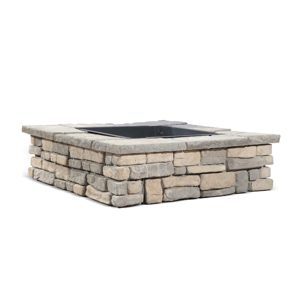 Nantucket Pavers Ledgestone 47 in. Concrete Fire Pit Ring Kit Gray72001 The Home Depot