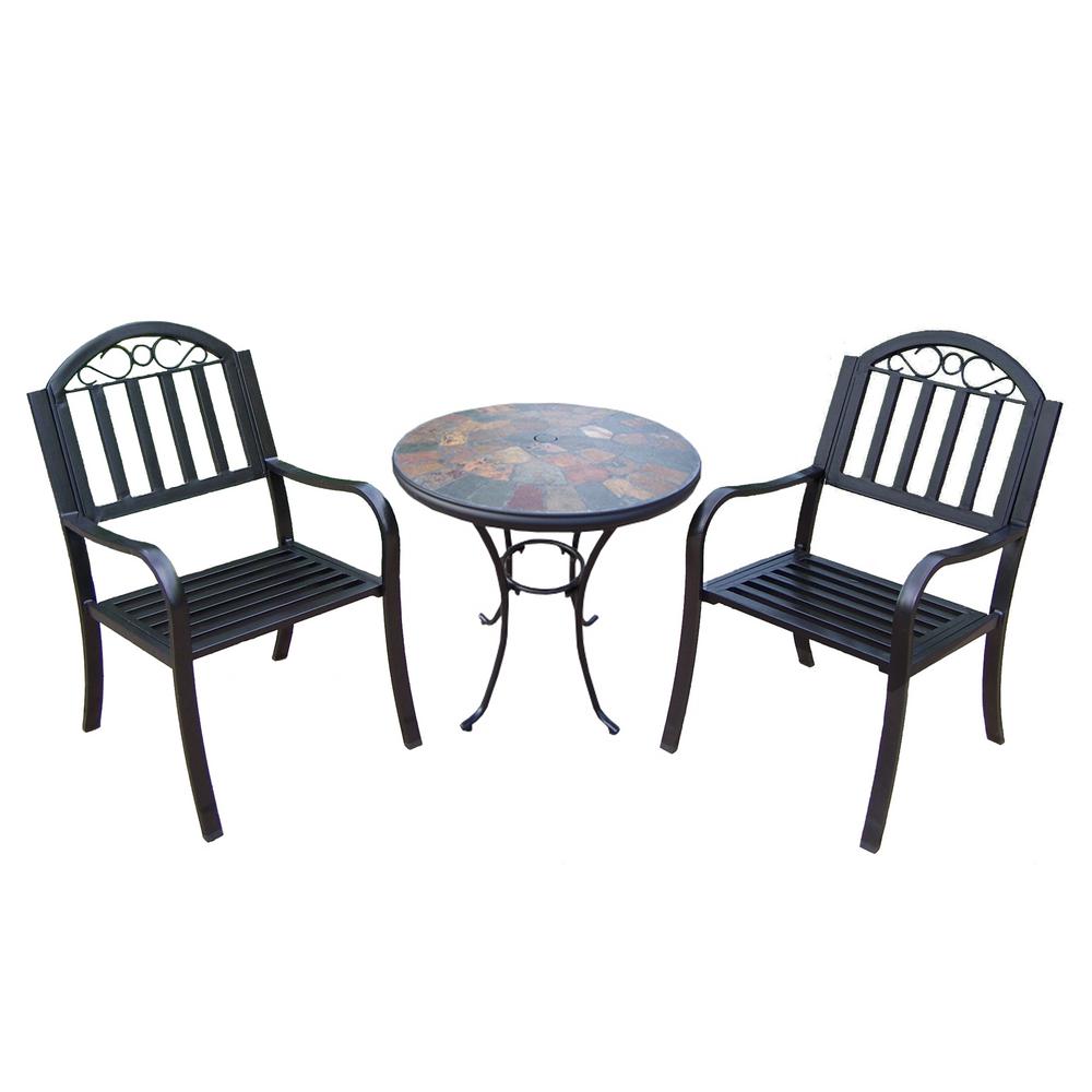 Rochester Coffee 3 Piece Metal Outdoor Bistro Set